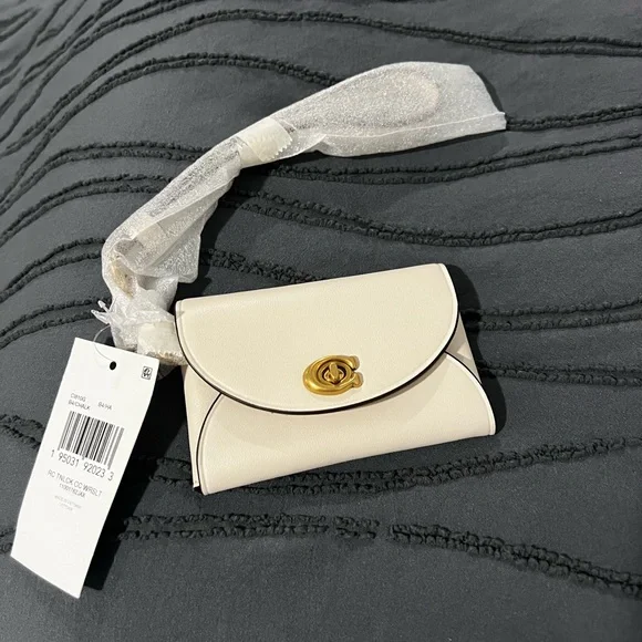 Coach Cream Leather Clutch with Gold Accent - Picture 2 of 5